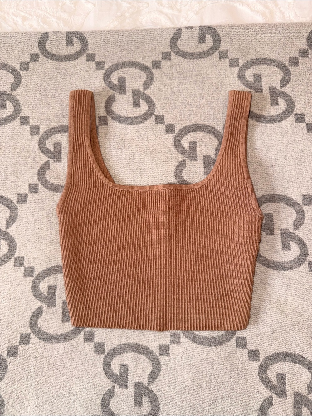 Babaton Sculpt Knit Ribbed Square-Neck Crop Top